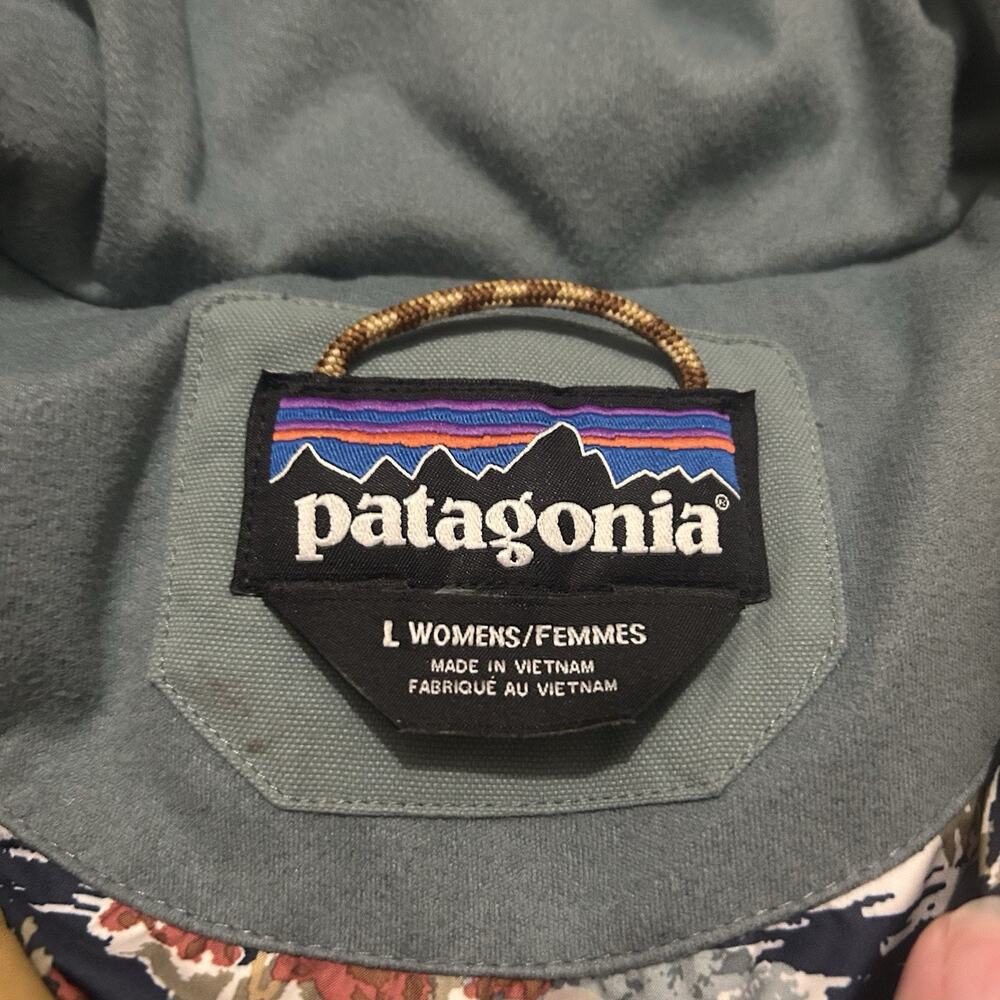 Patagonia Women’s Bivy Hooded Down Vest Size Large Cute Lining - Picture 3 of 7